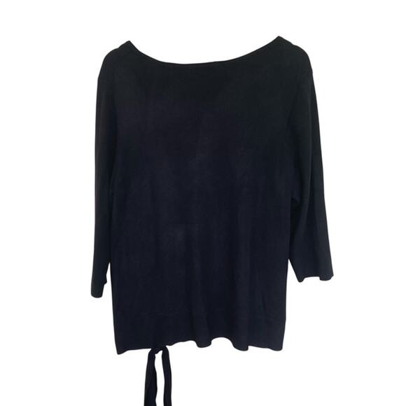 2/$20 Coldwater Creek Black Scoop Neck 3/4 sleeve Sweater - 1X - Picture 3 of 5